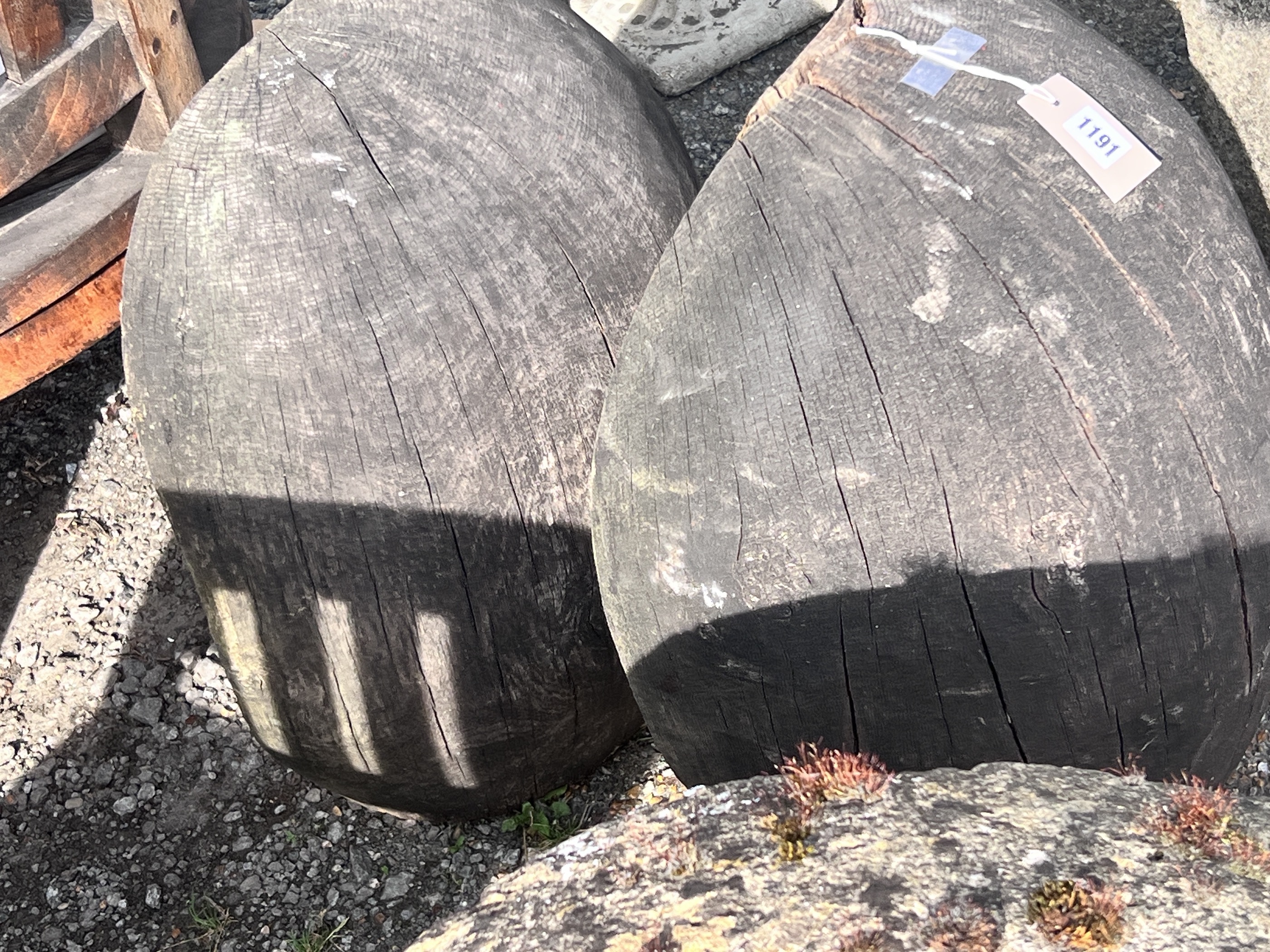 Two African hardwood 'Belly' sculptures, tallest 55cm